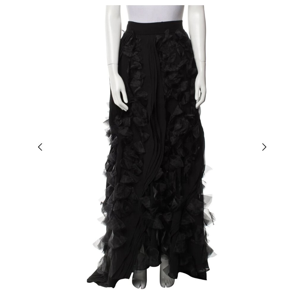 *RARE* HAUTE HIPPIE Ruffled Maxi Skirt with train